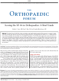 Cover page: Scoring the SF-36 in Orthopaedics