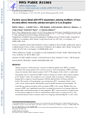 Cover page: Factors associated with HPV awareness among mothers of low-income ethnic minority adolescent girls in Los Angeles.