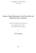 Cover page: Human Capital Investment, Cash Flow Risk and Capital Structure Dynamics
