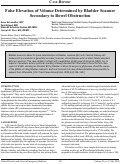 Cover page: False Elevation of Volume Determined by Bladder Scanner Secondary to Bowel Obstruction