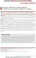 Cover page: A Dilution Method to Mitigate Biotin Interference in Cardiac Troponin T Testing.