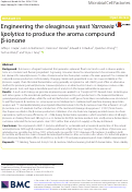 Cover page: Engineering the oleaginous yeast Yarrowia lipolytica to produce the aroma compound β-ionone