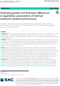 Cover page: Exploring gender and thematic differences in qualitative assessments of internal medicine resident performance.