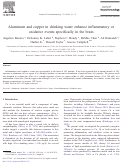 Cover page: Aluminum and copper in drinking water enhance inflammatory or oxidative events specifically in the brain