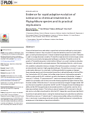 Cover page: Evidence for rapid adaptive evolution of tolerance to chemical treatments in Phytophthora species and its practical implications.