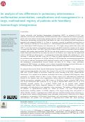 Cover page: An analysis of sex differences in pulmonary arteriovenous malformation presentation, complications and management in a large, multinational registry of patients with hereditary haemorrhagic telangiectasia.