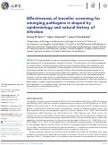 Cover page: Effectiveness of traveller screening for emerging pathogens is shaped by epidemiology and natural history of infection