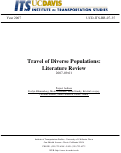 Cover page: Travel of Diverse Populations: Literature Review
