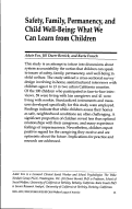 Cover page: Safety, family, permanency, and child well-being: what we can learn from children.