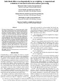 Cover page: Individuals differ cross-linguistically in cue weighting: A computational evaluation of cue-based retrieval in sentence processing