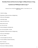 Cover page: Real-time Bacterial Detection by Single Cell Based Sensors Using Synchrotron FTIR 
Spectromicroscopy
