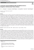 Cover page: Community Capacity Building for HIV and Addiction Service Integration: An Intervention Trial in Vietnam