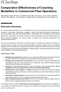 Cover page of Comparative Effectiveness of Coaching Modalities in Commercial Fleet Operations