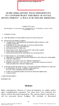 Cover page: Chapter 9 More Similarities than Differences in contemporary Theories of social development? A plea for theory bridging