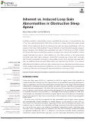 Cover page: Inherent vs. Induced Loop Gain Abnormalities in Obstructive Sleep Apnea