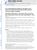 Cover page: Use of multivariate linear regression and support vector regression to predict functional outcome after surgery for cervical spondylotic myelopathy