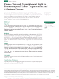 Cover page: Plasma Tau and Neurofilament Light in Frontotemporal Lobar Degeneration and Alzheimer Disease.