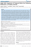 Cover page: Night Shift: Expansion of Temporal Niche Use Following Reductions in Predator Density