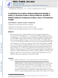 Cover page: Longitudinal associations between attachment quality in infancy, C-reactive protein in early childhood, and BMI in middle childhood: preliminary evidence from a CPS-referred sample.