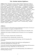 Cover page: Redefine statistical significance.