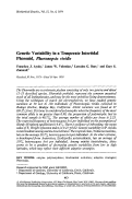 Cover page: Genetic variability in a temperate intertidal Phoronid, Phoronopsis viridis