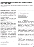 Cover page: Teleconsultation Improves Primary Care Clinicians’ Confidence about Caring for HIV