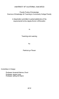 Cover page: Faculty funds of knowledge : sources of knowledge for teaching in community college faculty