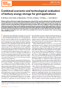 Cover page: Combined economic and technological evaluation of battery energy storage for grid applications