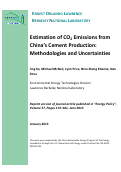 Cover page: Estimation of CO2 Emissions from China's Cement Production: Methodologies and Uncertainties