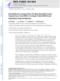 Cover page: New Medicare Coverage Policy for Next-Generation Tumor Sequencing: A Key Shift in Coverage Criteria With Broad Implications Beyond Medicare