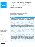 Cover page: Lithocholic acid induces endoplasmic reticulum stress, autophagy and mitochondrial dysfunction in human prostate cancer cells