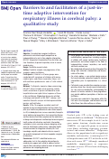 Cover page: Barriers to and facilitators of a just-in-time adaptive intervention for respiratory illness in cerebral palsy: a qualitative study.