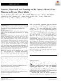 Cover page: Anxious, Depressed, and Planning for the Future: Advance Care Planning in Diverse Older Adults