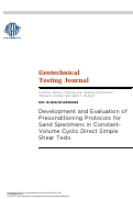 Cover page: Development and Evaluation of Preconditioning Protocols for Sand Specimens in Constant-Volume Cyclic Direct Simple Shear Tests