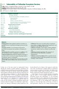 Cover page: Vulnerability of Pollination Ecosystem Services