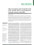 Cover page: Non-nociceptive roles of opioids in the CNS: opioids' effects on neurogenesis, learning, memory and affect.