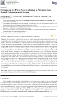 Cover page: Screening for Park Access during a Primary Care Social Determinants Screen