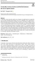 Cover page of Commodity currency reactions and the Dutch disease: the role of capital controls