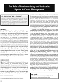 Cover page: The Role of Remineralizing and Anticaries Agents in Caries Management