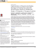 Cover page: Implementation of Departmental Quality Strategies Is Positively Associated with Clinical Practice: Results of a Multicenter Study in 73 Hospitals in 7 European Countries