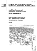 Cover page: Small Scale Processes and Entrainment in a Stratocumulus Marine Boundary Layer