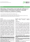 Cover page: Delineation of biomarkers and molecular pathways of residual effects of fluoxetine treatment in juvenile rhesus monkeys by proteomic profiling