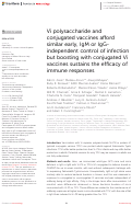 Cover page: Vi polysaccharide and conjugated vaccines afford similar early, IgM or IgG-independent control of infection but boosting with conjugated Vi vaccines sustains the efficacy of immune responses.