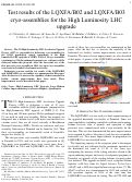 Cover page of Test Results of the LQXFAB02 and LQXFAB03 Cryo-Assemblies for the High Luminosity LHC Upgrade
