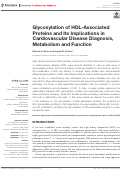 Cover page: Glycosylation of HDL-Associated Proteins and Its Implications in Cardiovascular Disease Diagnosis, Metabolism and Function