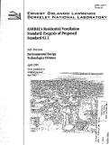 Cover page: ASHRAE's Residential Ventilation Standard: Exegesis of Proposed Standard 62.2