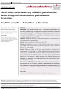 Cover page: Use of video capsule endoscopy to identify gastrointestinal lesions in dogs with microcytosis or gastrointestinal hemorrhage.