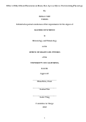 Cover page: Effect of Ethyl Oleate Pheromone on Honey Bee (Apis mellifera) Overwintering Physiology