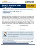 Cover page of California Automated Vehicle Policy Strategies