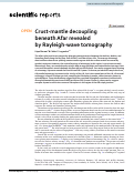 Cover page: Crust-mantle decoupling beneath Afar revealed by Rayleigh-wave tomography